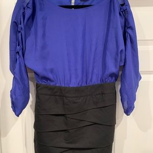 Blue and black dress